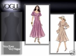 8696 VOGUE EASY  FLARE SHORT SLEEVE DRESS LENGTHS PATTERN 6-10, 12-16 UNCUT